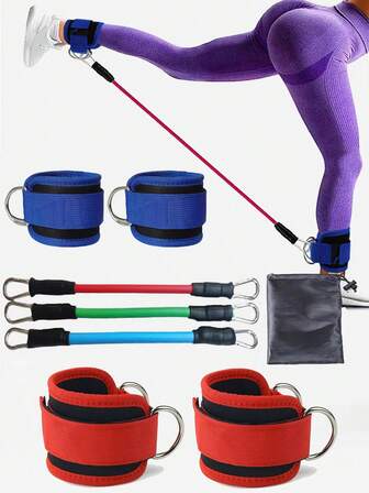 1/5 piezas Correa ajustable para el tobillo con anilla en D, soporte para ejercicios de fuerza de piernas en el gimnasio, hebilla polea, protector de abductor, accesorios de fitness