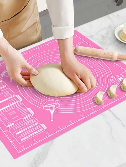 1pc Thick Dough Rolling Mat, Suitable For Easy Kneading And Dough Making - For Making Pies, Cookies And Other Desserts, Easy To Clean Cooking Accessory, Christmas Holiday Food Preparation Kneading Mat, Rolling Board, DIY Baking Mat, Non-Stick Baking Sheet Liner, Kitchen Utensil, Baking Tool