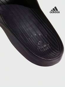 Adidas 阿迪达斯 DURAMO SLIDES 休闲游泳拖鞋，EVA 一体式简约设计，适合运动前/运动后穿着，纹理鞋垫 - 黑色 - 查看 7