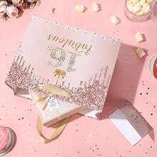 Gold 16 Fabulous 16th Birthday Bag Large Pink Happy Sweet 16th Birthday Bag With Wrapping Paper Card 16th Sixteen Bday Decorations Party Supplies - 玫瑰金 16 & Fabulous - 查看 5