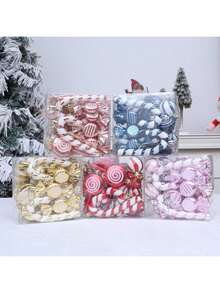 18Pcs Christmas Candy Cane Lollipop Ornaments For Christmas Tree Outdoor Christmas Decorations,Red And White 4.5Inch Assorted Shapes Hanging Ornament With Ribbon For Xmas New Year Holiday Festival Home Party Decor(The Multiple Ones Are Packed In Small Sizes)