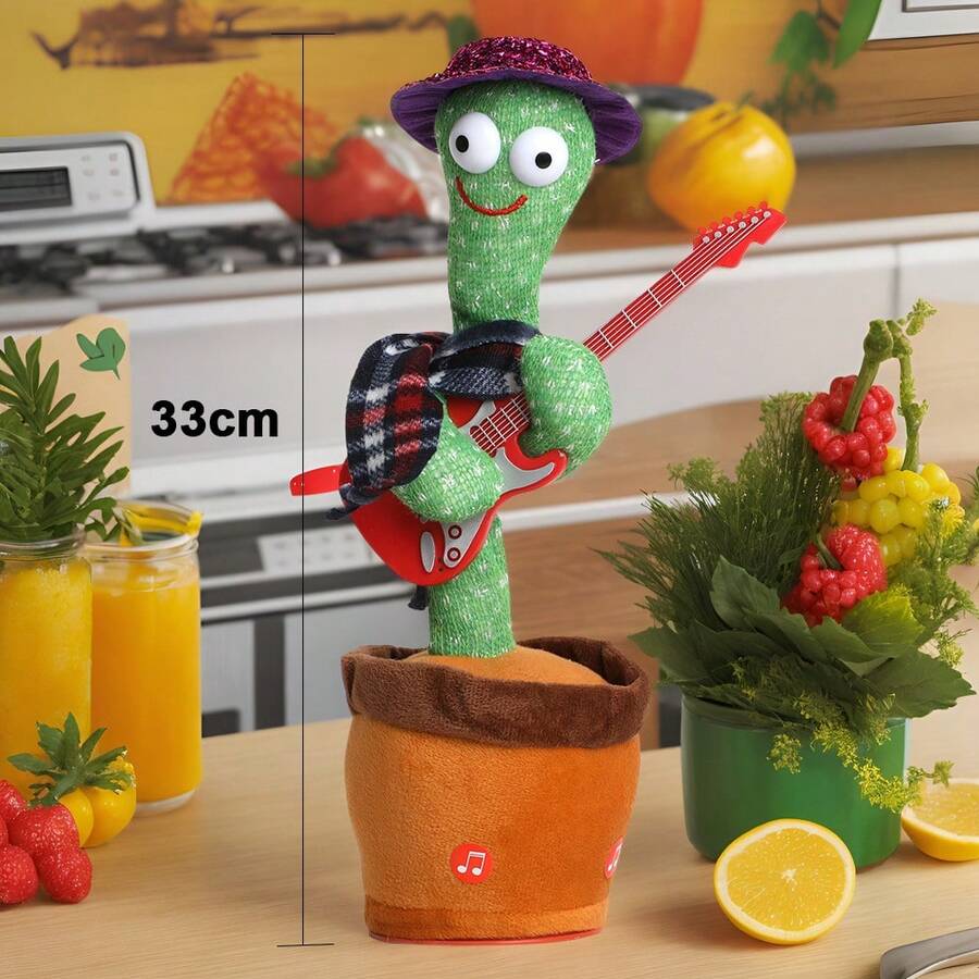 Dancing Cactus Toys, Talking Dancing Cactus Singing Record Imitate Repeat What You Say Toy With 120 English Songs Electronic Lighting Plush Cactus Gifts, Fun Creative Electric Plush Cactus (USB Charging), Singing Dancing Cactus LED Luminous Toy Funny Plush Doll For Kids - 紫色 - 查看 1