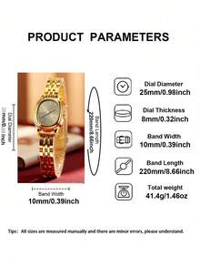 LIANDU LIANDU 这款复古风格的休闲时尚迷你椭圆形女士石英表，采用绿色表盘和椭圆形表壳，非常适合日常佩戴。无论是作为生日礼物、派对礼品、节日礼物，还是犒劳自己或朋友，都是不错的选择。 - 金色 - 查看 6