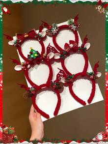 1件圣诞毛绒蝴蝶结发箍头饰，适合节日派对洗发和头发压力，外出参加派对时可扎起头发，增添圣诞氛围，是赠送圣诞礼物的理想选择。 - 彩色 - 查看 4