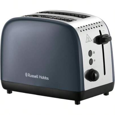 Colours Plus 2 Slice Toaster RHT2655STG 2Slice Toaster With Longer Slots 6 Browning Settings Frozen Reheat And Cancel Functions Grey