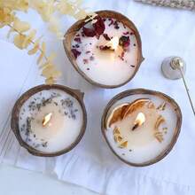 1/4 Pack, Fragrant Soy Coconut Wax Candles, Wooden Wick/Dried Flower Candles, Relaxation/Stress Relief/Meditation/Aromatherapy Candles, Home Decor Candles, Suitable For Daily Use, Holiday Gifts, Party Decorations, Gifts For Friends, Winter Gifts, Birthday Gifts, Valentine's Day Gifts (Rose, Lemon, Lavender, Mint)