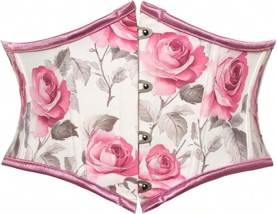 Corset Belt For Women Renaissance Wide Belt For Dresses - Pink Flower - View 1