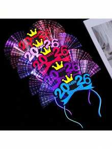 1 pieza Diadema decorativa de Año Nuevo, accesorio brillante para el cabello, Diadema de Feliz Año Nuevo 2026, diadema decorativa de Año Nuevo, accesorio brillante para el cabello, disponible en varios colores, adecuado para fiestas y carnavales - Multicolor - Ver 7