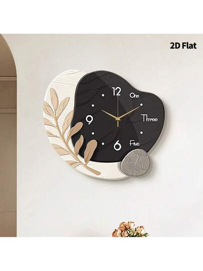 2D Flat 1pc Moderne Minimalist Home ation Creativity Wand Clock, Ultra Quiet Quartz Movement, No Ticking Sound, Painting Klok Living Room, Bedroom Office, able Watch, Unique Personalized, Clear Reading Time, In Bedroom, Studio, Ho Study, Kitchen Cafe, Perfect Family Friends view 2