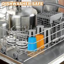 - Vasos para nios con tapas y popotes, paquete de 5 tazas actualizadas de acero inoxidable irrompibles de 12 onzas, a prueba de derrames con manga colorida, taza reutilizable para adultos y - Pajita de metal -rojo/azul/verde/naranja/morado - Ver 4