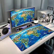 1 Alfombrilla de ratón con Mapa del Mundo Fantástico - Alfombrilla de escritorio grande con vibrantes hitos, base de goma antideslizante y superficie suave, alfombrilla de ratón duradera para juegos de computadora y trabajo en el hogar y la oficina, alfombrilla de ratón de gran tamaño para agregar interés a su escritorio de trabajo Accesorios de oficina Suministros de oficina Accesorios de escritorio Alfombrilla de ratón Alfombrilla de ratón para escritorio - Multicolor - Ver 2