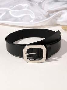 1 chiếc thắt lưng vuông thời trang cổ điển dành cho nữ, phù hợp với váy, quần jean, làm bằng da PU - Đen - Xem 6