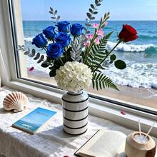 1 vaso de cerâmica pintado à mão, adequado para decoração de mesa e arranjos florais para festas