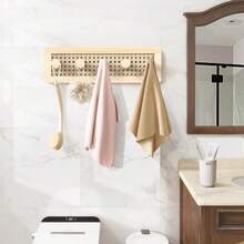 Wooden Wall Hooks, Wall Mounted Coat Rack For Entryway, Boho Wood Pegs For Hanging Coats And Hats, Decorative Coat Hanger Purse Holder For Towel Key Jacket Bag Leash Cap - F - Xem 7