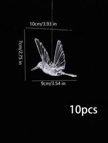 2pcs Wedding Decorations Transperent Acrylic Hummingbird For Party Backdrop, Home Ceiling Decor,Home Decor ,Room Decor,Wall Decor Gifts Birthday Graduation - Clear - View 9
