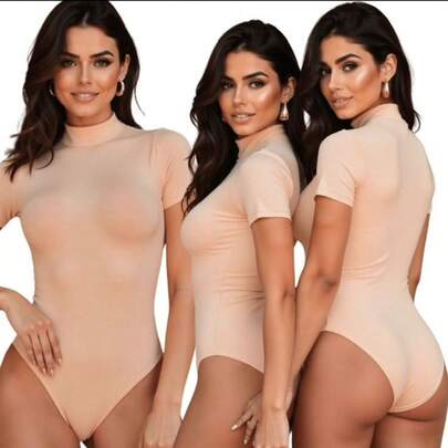 KIT GOLA 3 BODY SUPLEX Body Feminino Suplex Manga Curta Gola Alta