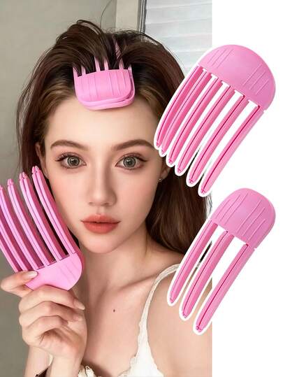 2pcs New Heatless Hair Root Booster, Natural Volumizing Hair Clip, Heatless Hair Curler Styling DIY Tool, Volumizing Hair Clip, Bangs Curl Clip, Volumizing Hair Clips For Women,Hair Tools,Hair Products And Accessories For Barber Salon Beauty Travel Essentials