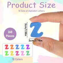 260pcs Foam Letter Stickers 10 Colors SelfAdhesive AZ Alphabet Stickers For DIY Crafts Scrapbooking School Projects And Party Decorations - 彩色 - 查看 2