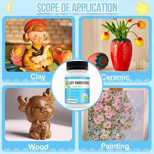 Upgraded 150ml/250ml Air-Dry Clay Glossy Varnish, Air-Dry Clay Glaze, Ceramic And Acrylic Paint Sealant, Colorless, High Gloss, Scratch-Resistant - Bright - View 7