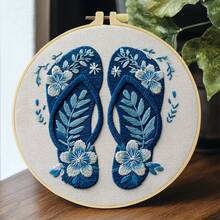 1件 15*15cm/5.9*5.9in-20*20cm/7.9*7.9in 刺繡套件，DIY手工刺繡套裝，適合成人初學者，居家禮物，女性縫紉禮物，包含使用說明書、印花布料、刺繡框、針與線 - 彩色 - 查看 14