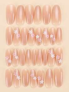 30 uñas postizas con forma de almendra/Uñas falsas extraíbles con estampado floral colorido, incluye 1 esmalte de gel y 1 lima de uñas, adecuado para mujeres para el trabajo diario, el estudio y las reuniones en otoño/invierno. Este set de manicura también es adecuado para fiestas, vacaciones y uso diario. - Multicolor - Ver 4