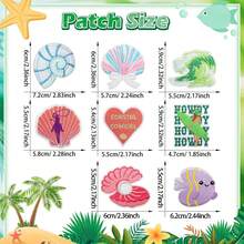 9/12/24/28pcs Assorted Cute Sea Creature, Multicolor Surfer Girl Embroidered Patches, Iron-On/Sew-On Patches For Hats, Shirts, Jeans, Bags (Multiple Colors Available) - Multicolor - View 2