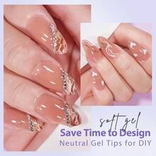 Short Nail Tips - XCOATTIPS Almond Press On Nails Pre - Applied Tip Primer, Soak Off Nails Gel Nail Tips, On Nails