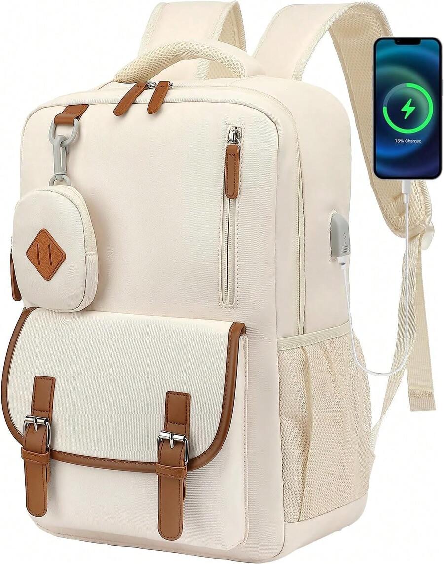 Mochila portátil, mochila de viaje, mochila Casual para hombres y mujeres, tela impermeable y duradera con bolsillo multifuncional, adecuado para viajes, negocios y así sucesivamente. - gris - Ver 1