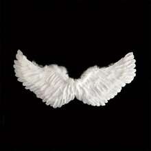 1pc/3pcs Angel Feather Wings Children And Adults Performance Props Stage Catwalk White Flower Girl Costume, Black Devil Headband With A Great Set.