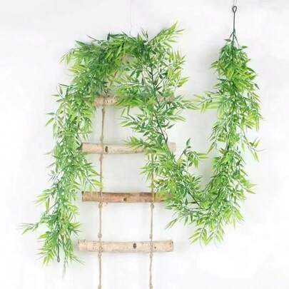 1 pezzo/3 pezzi Vite di foglie di bambù artificiali piccole - adatte per casa, giardino, copertura tubi condizionatore, decorazione appesa interna/esterna, per tutte le stagioni