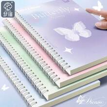 4 Packs A5 Spiral Notebooks With Double Coil - 60 Pages Each, Elegant Love Letter & Butterfly Design, Lined Paper Journals, Ideal For Gift, Girls' Diary, Office Or School Supplies
