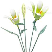 Lily Flower Building Kit For Adults Flower Bouquet Building Block Set Artificial Flowers Mini Building Bricks For Gifts Home Decor Botanical Collection White