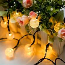 Outdoor Solar Bubble String Lights (20/30/100 LEDs) - 8 Flashing Modes, Smart Control, Waterproof, Ideal For Eaves, Wedding & Halloween