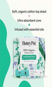 The Honey Pot Company - Herbal Pads For Women - Overnight W_Wings - Infused W_Essential Oils For Cooling Effect &Amp; Organic Cotton Cover - Feminine Care - 12 Ct - 顏色B - 查看 4