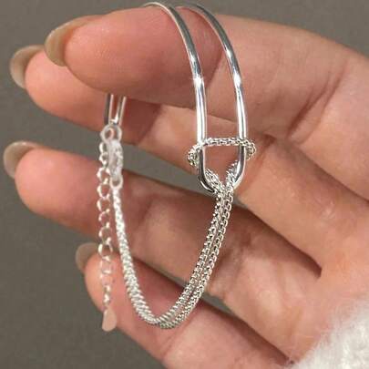 1 Stück 925 Sterling Silber gedrehtes Armband, luxuriöser Alltagsschmuck für Frauen, elegant und vielseitig, geeignet für Valentinstag, Geburtstag, Party und täglichen Gebrauch
