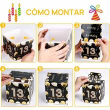 Feliz 13 Cumpleaños Caja de Dinero en Efectivo de Regalo Set, Sorpresa Pull Out Caja de Regalo de Dinero con 30Pcs Bolsas Transparentes - Maneras Divertidas de Dar Dinero en Efectivo Como un 13 Cumpleaños de Regalo Para las Niñas Los Niños - Hucha-02 - Ver 4