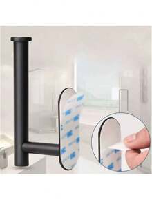 1 Stück selbstklebender wandmontierter schwarzer Taschentuchhalter ohne Bohrlöcher, einfach zu installieren, geeignet für Küchen, Bäder, Schränke, Spülbecken, Balkone usw. Kann auch zum Aufbewahren von Frischhaltefolie/Taschentüchern verwendet werden und ist ein unverzichtbares Element für die multifunktionale Taschentuchaufbewahrung!