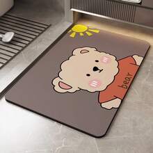 Soft Teddy Bear Design Anti-Slip Bathroom Mat, Made Of Diatomite Material