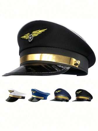 1 pieza Gorra de piloto/azafata unisex, gorra de la Fuerza Espacial de astronauta, adecuada para juegos de roles, accesorios para fiestas de disfraces