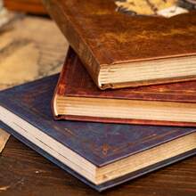 Album cu 192 de pagini/carte, seria Century Ode, carte creativă vintage maro, cu folie aurie, pentru scriere, accesorii pentru caiete, caiet decorativ DIY, colaj personalizat, poate fi folosit ca și cadouri sau premii pentru studenți - Multicolor - Vizualizare 5