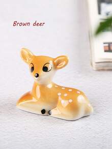 ¡Feliz Navidad! Plato de servir de cerámica con diseño de reno navideño, soporte para palillos chinos, soporte para tenedor y cuchara con diseño de ciervo de dibujos animados, cojín de vajilla para uso diario, soporte decorativo para bolígrafos, decoración de mesa navideña, decoración de mesa para fiestas.