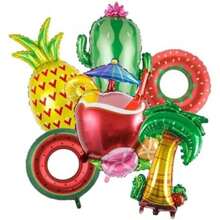Set de Globos de Aluminio Tropicales, Decoración de Fiesta, Diseños de Piña, Sandía, Cactus y Palmera, Para decoración de fiestas(default) - Tipo 1 - Ver 2