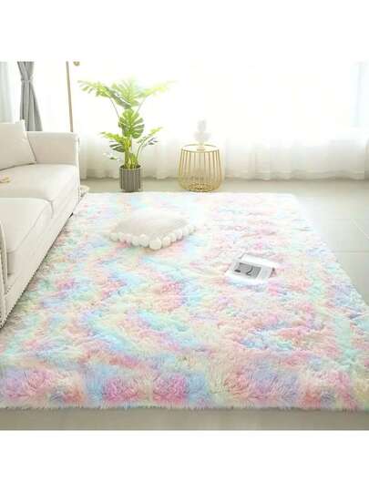 [Luxurious Faux Fur Rug] 1pc, Luxurious Zachte Area Rug, Rectangle, Verlichting Gray, Tufted Polyester 100%, Fluffy, Non Shedding, Durable, Plush Feel, Easy To Clean, Versatile Living Room, Bedroom, Indoor Dry Clean Only view 7