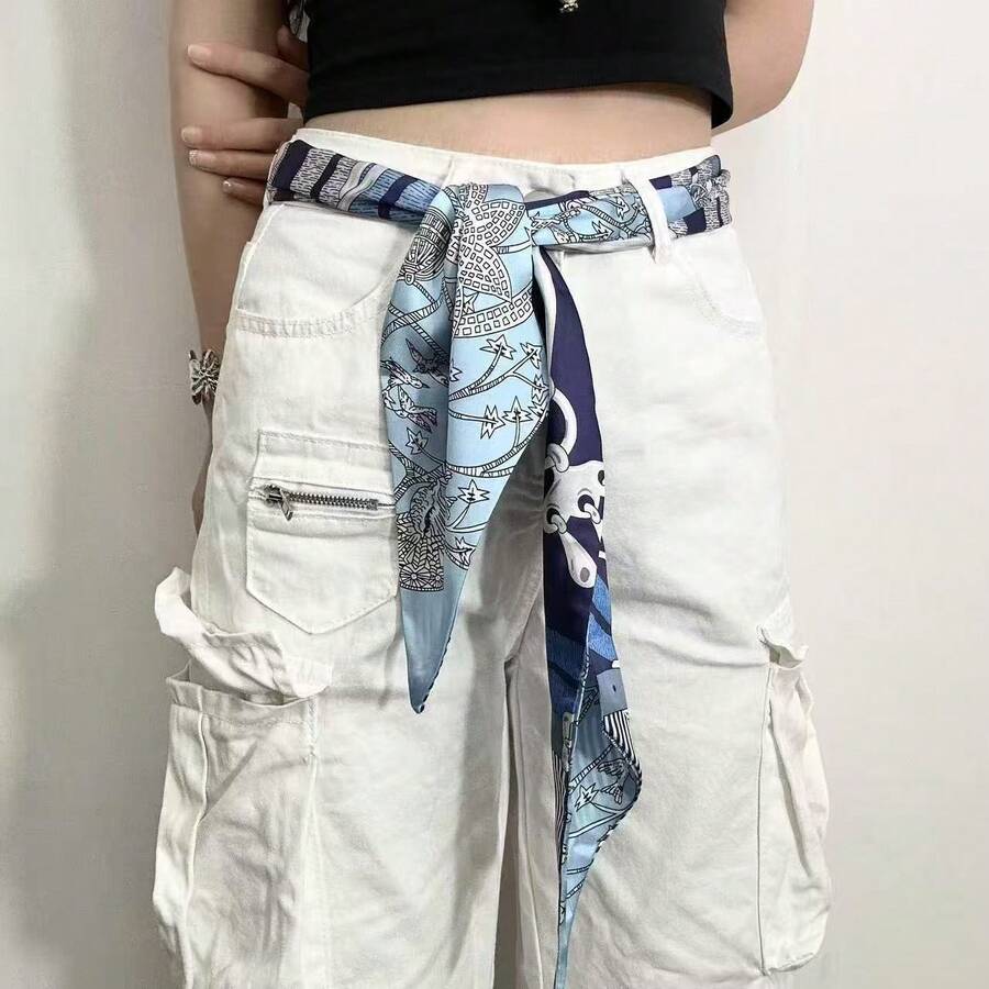 1pc Women's Fashion Long Narrow Scarf, Minimalist Versatile High-End Accessory For Shirt Waist Decoration