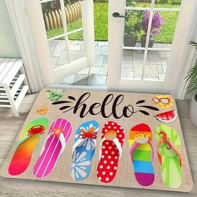 A Decorative Welcome Mat, Colorful Door Mat, Sliced Watermelon, And A Summer Atmosphere Mat. A Strong Summer Mat. Decorate The Living Room, Bathroom, Kitchen Foot Mats, Entrance Door Mats, Home Interior And Exterior Decoration