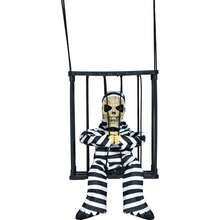 Fiestas Guirca Imprisoned Skeleton With Skull Mask For Themed And Children's Costumes, Halloween Decorative Figure With Cage And Movement, Perfect For Spooky Celebrations And Halloween Decorations - Multicolor - View 4