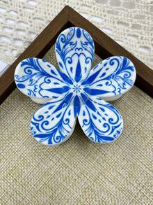 1 pieza/5 piezas/9 piezas Pinza de pelo de plástico ABS con estampado floral, impresión UV, adecuada para playa, viaje, fiesta, vacaciones, vuelta al cole, accesorios de pelo elegantes y frescos, pinzas de pelo elegantes, pasador de pelo de invierno