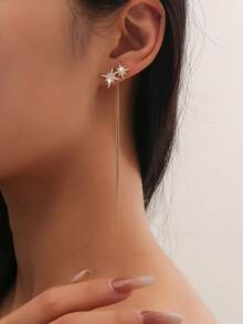 1 Pair Minimalist Stylish Multi-Spike Tassel Earrings, Suitable For Women's Daily Wear, Gift For Friends, Christmas Gift