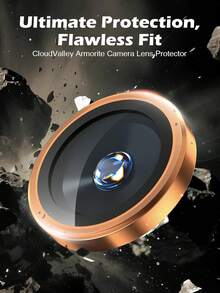 1 Set, Anti-Scratch Ultra-Clear Tempered Glass Camera Lens Protector - Compatible With IPhone 17/17 Pro/17 Pro Max/15 Pro Max/15 Pro/14 Pro - Perfect Fit, Scratch-Resistant, Orange