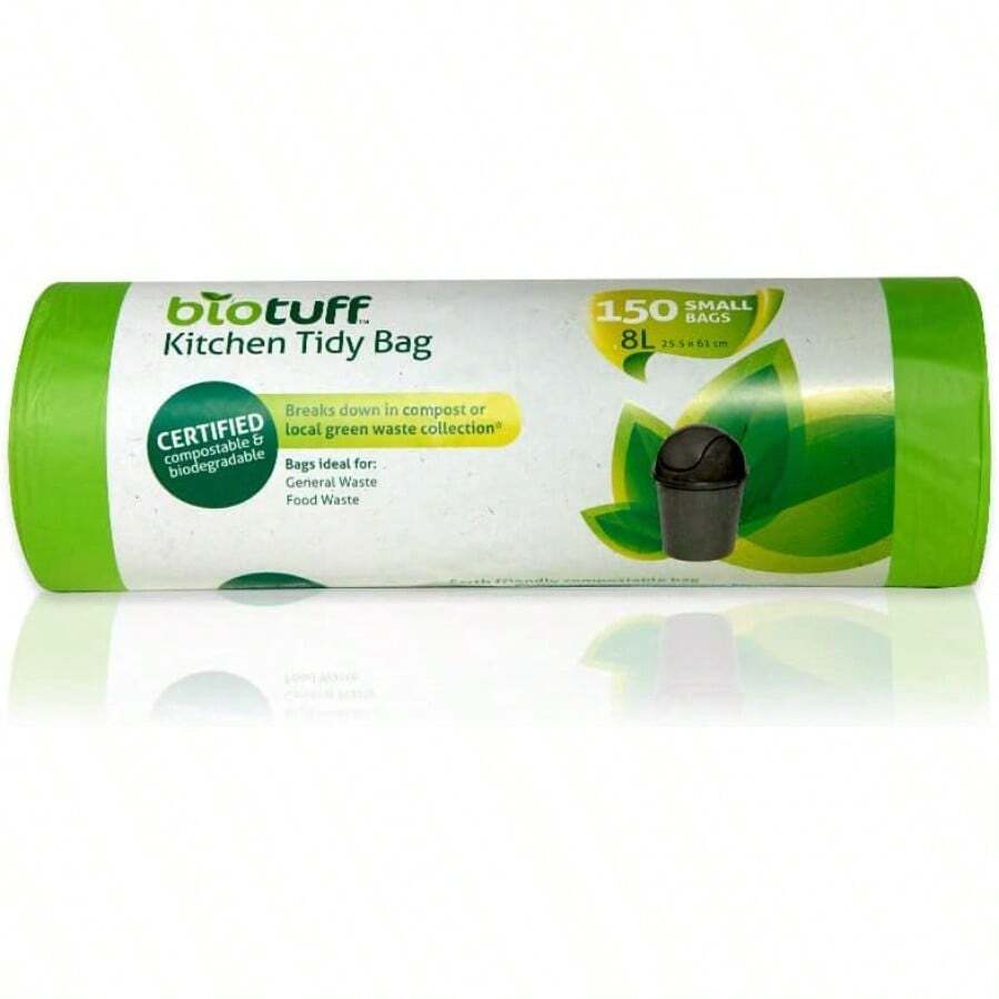 Biotuff Kitchen Tidy Bin Liner 150 Bags Small 8 Litre Capacity